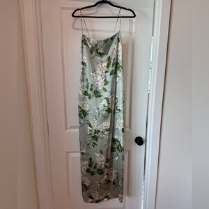 Reformation Green Floral Maxi Dress